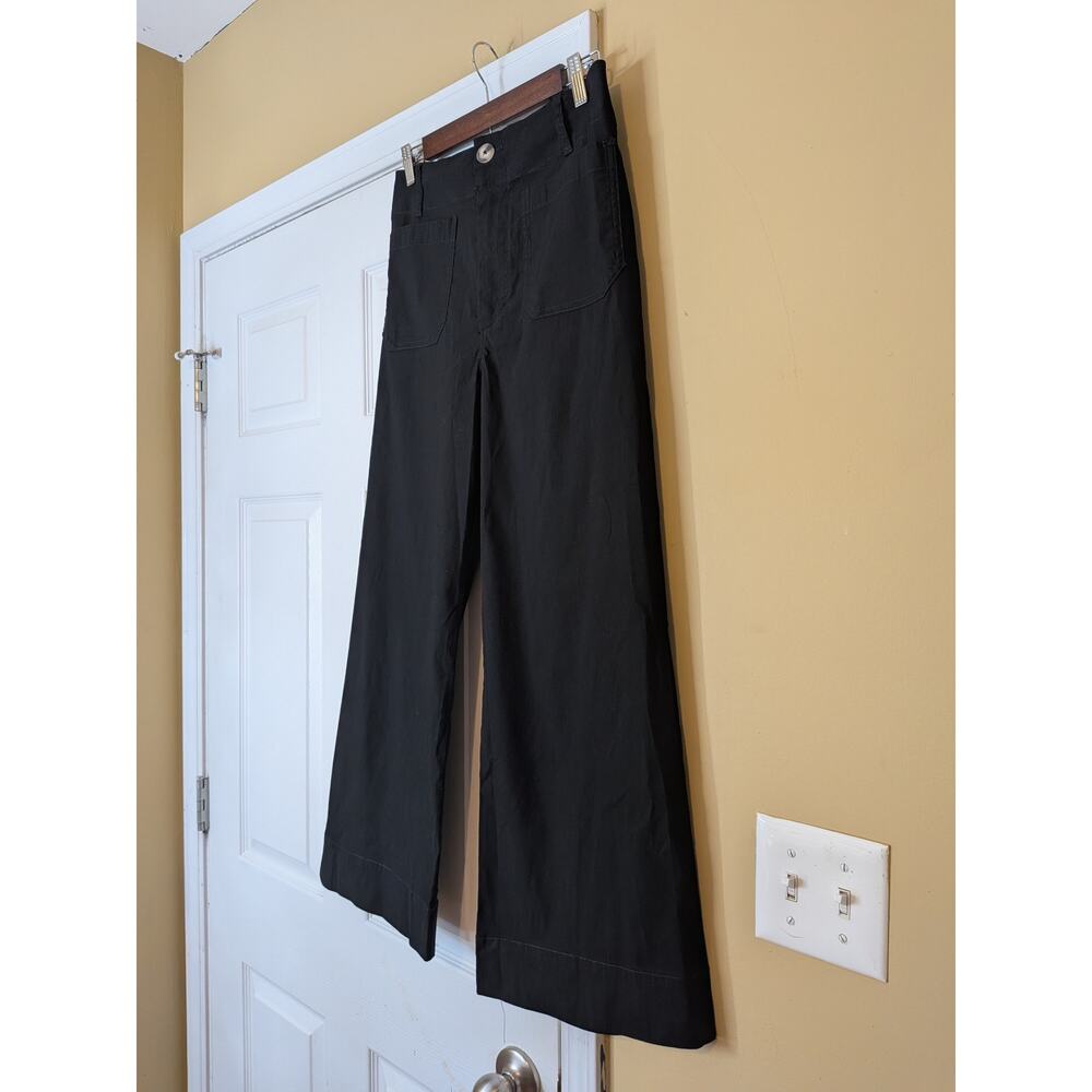Maeve The Colette High-Rise Cropped Wide-Leg Pants Black Size 28 Minimalist - Picture 3 of 11